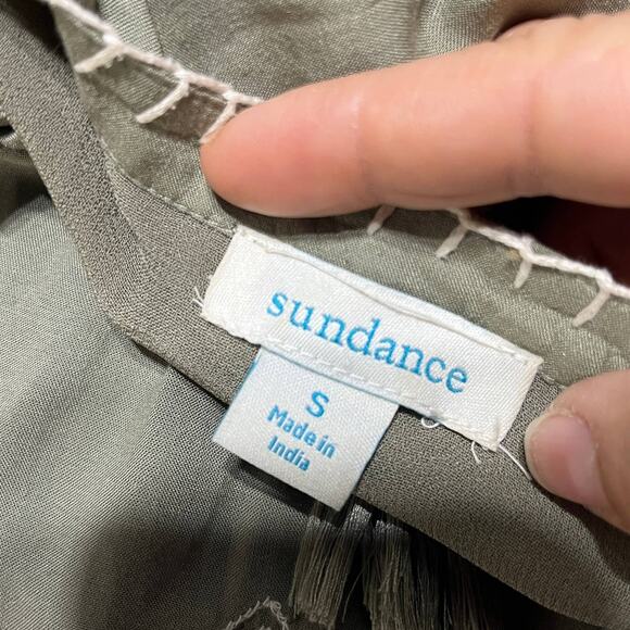 Sundance Woman's Green Embroidered Sequin Tassel Aura Dress w/ Pockets Sz Small - Picture 5 of 8